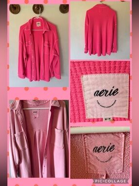 Aerie Pink Cozy Button-Up Jackets